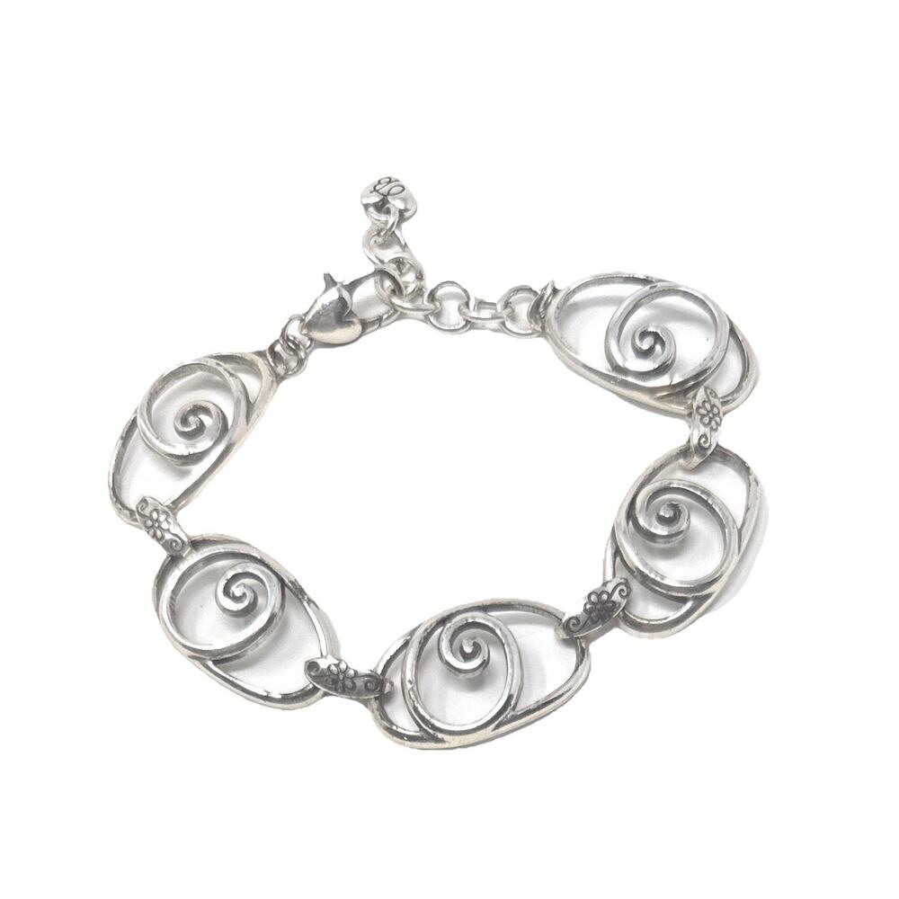BRIGHTON ROCK N SCROLL Silver Link BRACELET Silver Plated